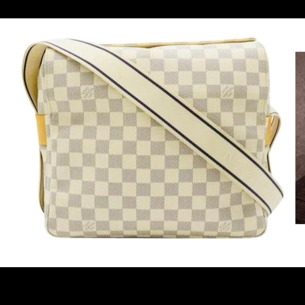 Louis Vuitton Cream and Tan Checkered Crossbody Bag